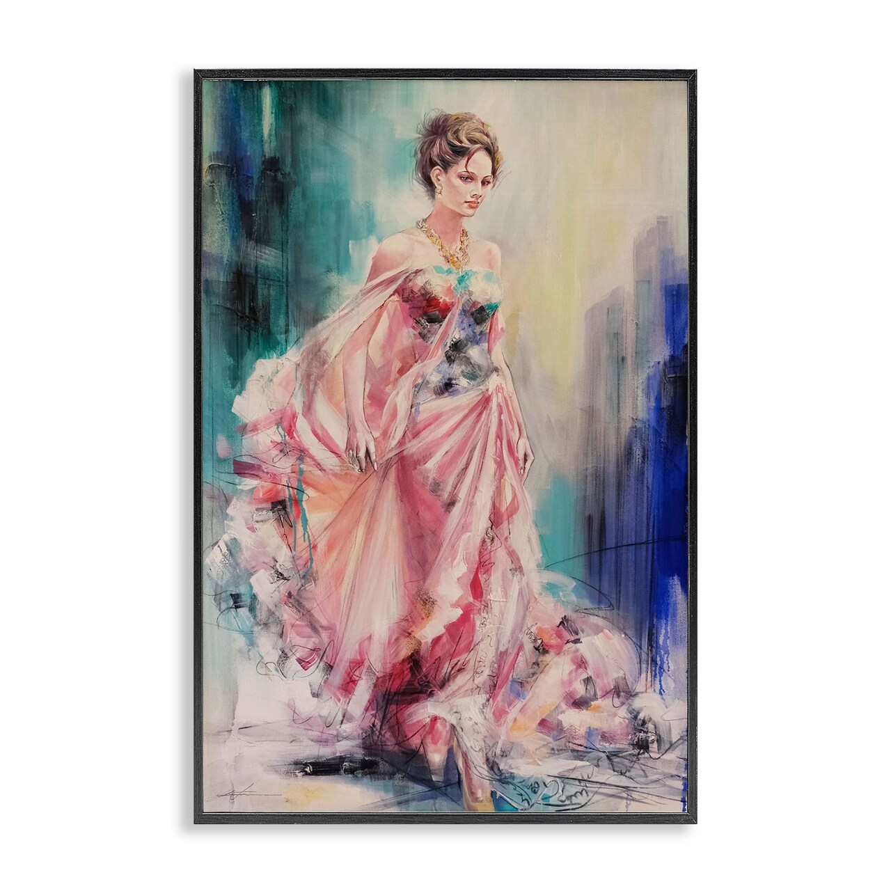 Stupell Industries Sophisticated Woman in Dress Framed Giclee Design by Lucille Lee